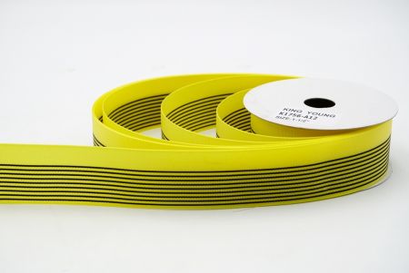 Желтая прямая линейная лента из грогрена с дизайном_K1756-A12